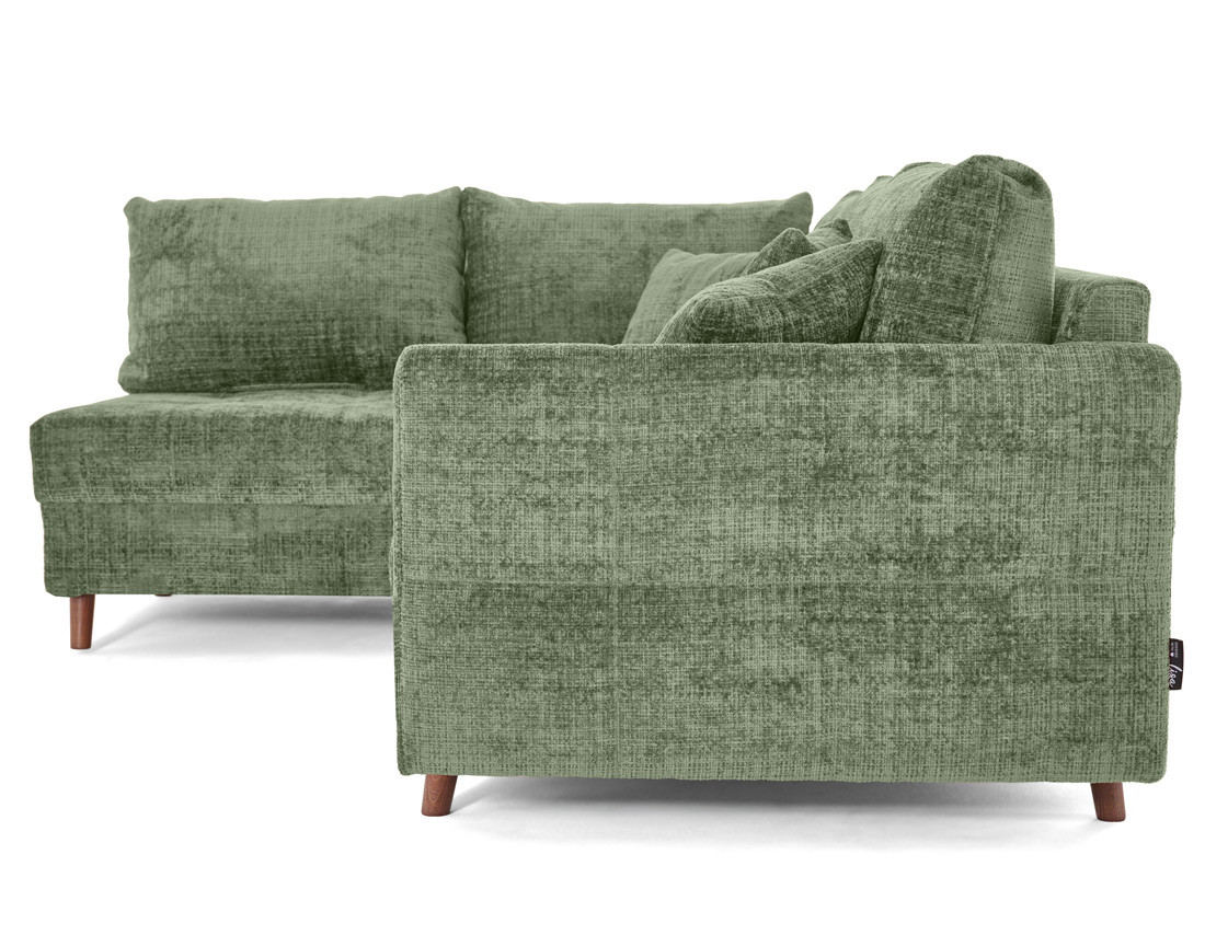 Canapé d'angle gauche 4 places en velours texturé Rune