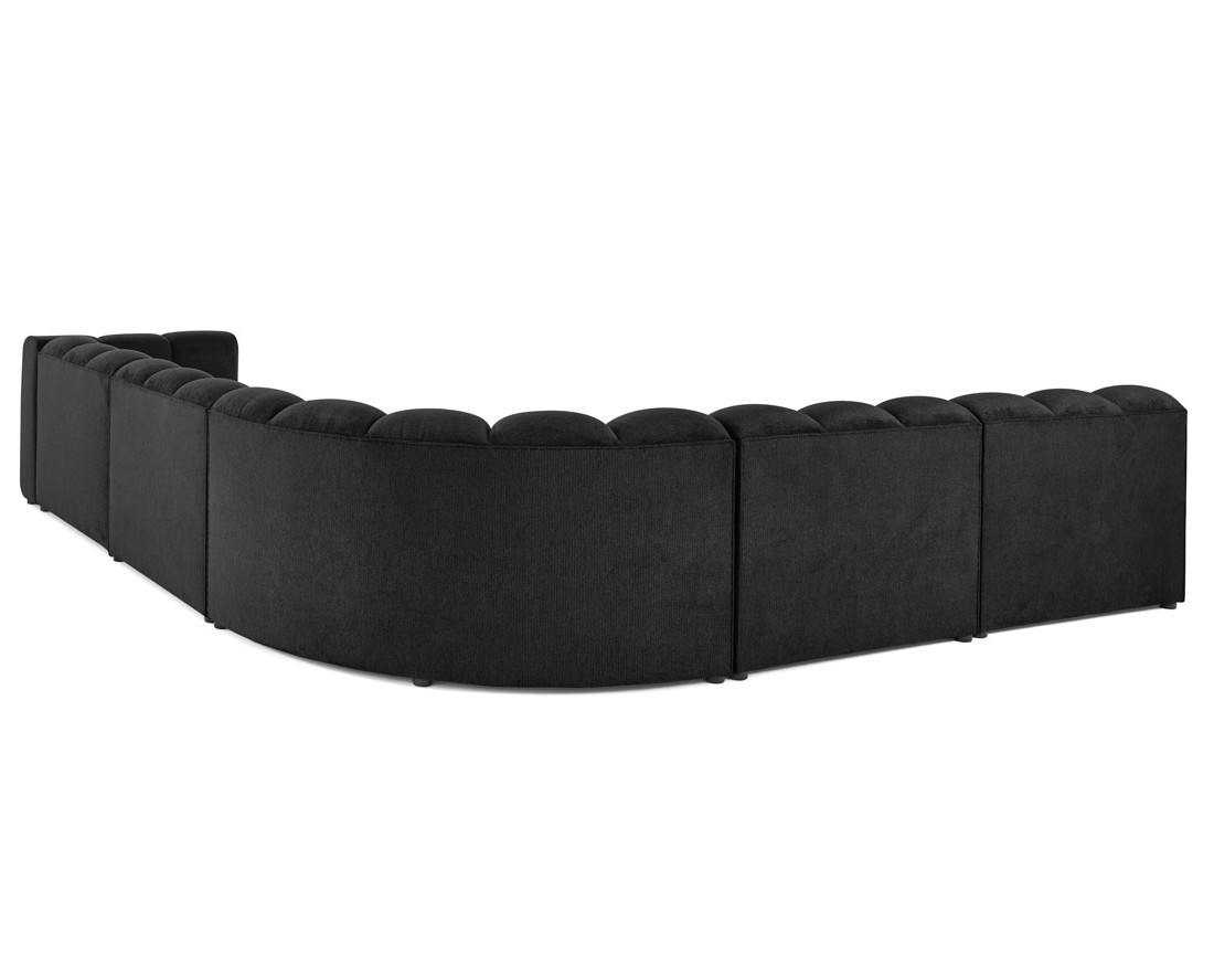 Canapé modulable d'angle gauche 5 places en tissu texturé Debbie