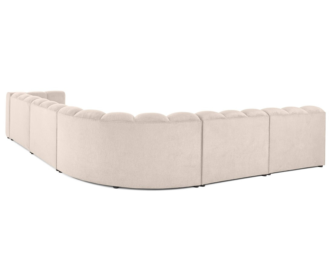 Canapé modulable d'angle gauche 5 places en tissu texturé Debbie