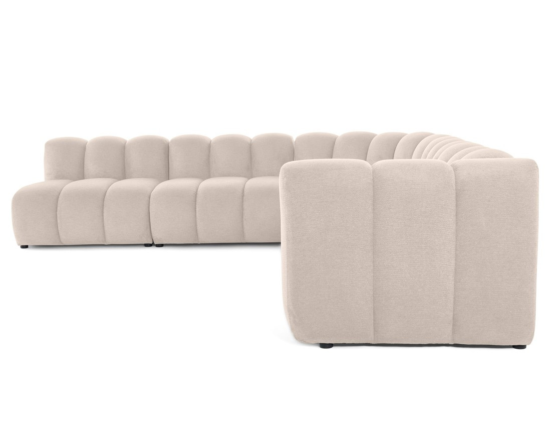 Canapé modulable d'angle gauche 5 places en tissu texturé Debbie