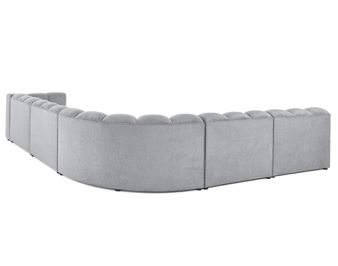 Canapé modulable d'angle gauche 5 places en tissu texturé Debbie