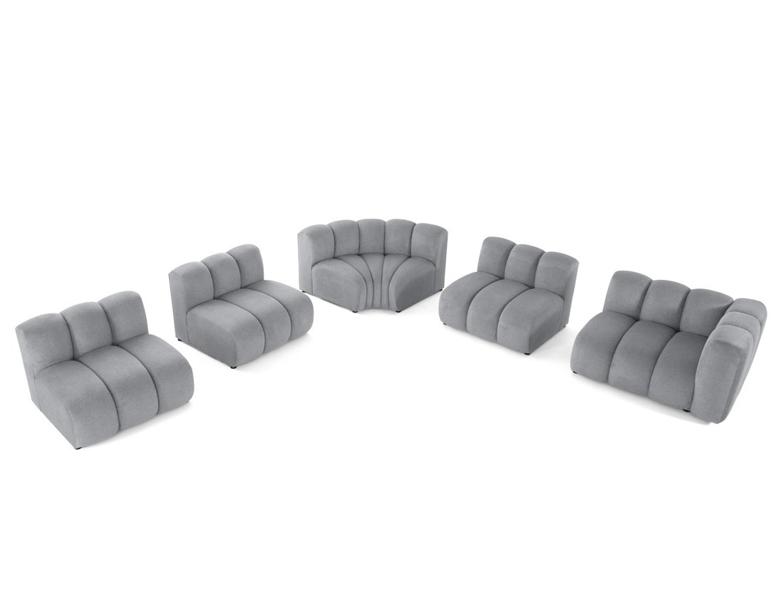 Canapé modulable d'angle gauche 5 places en tissu texturé Debbie