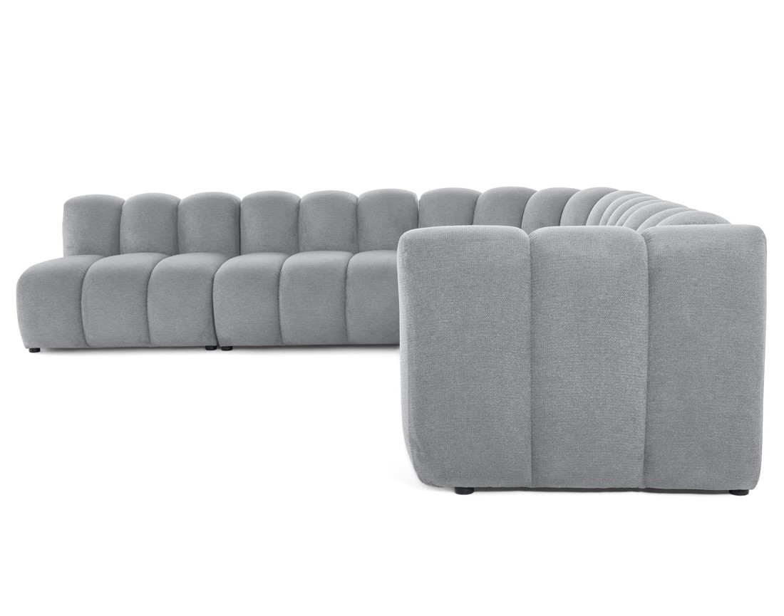 Canapé modulable d'angle gauche 5 places en tissu texturé Debbie