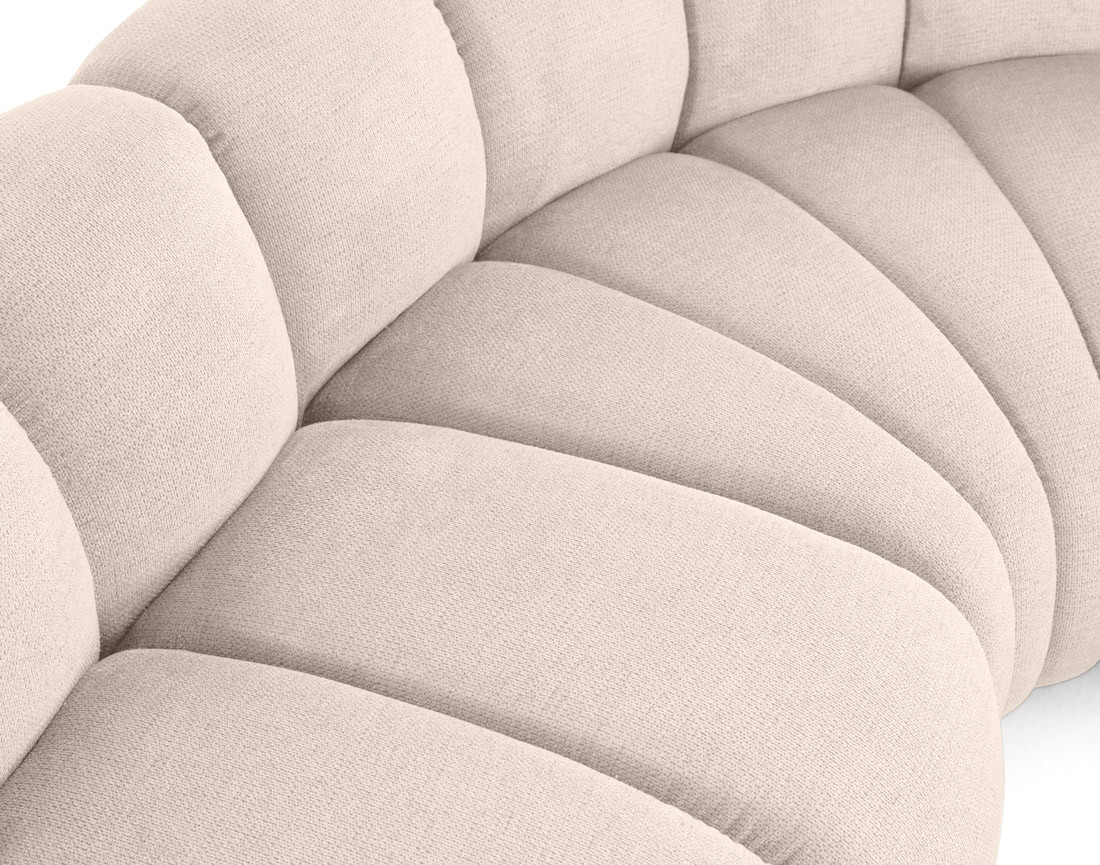 Canapé modulable d'angle gauche 5 places en tissu texturé Debbie