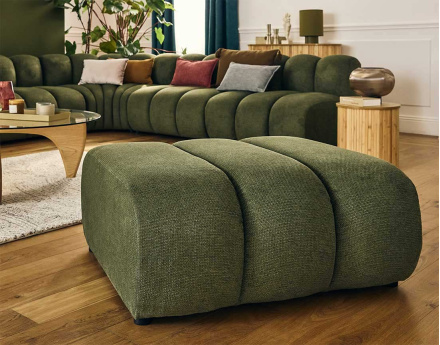 Pouf en tissu texturé Debbie