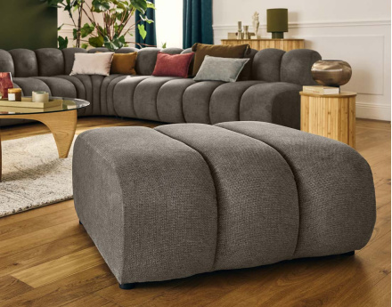 Pouf en tissu texturé Debbie