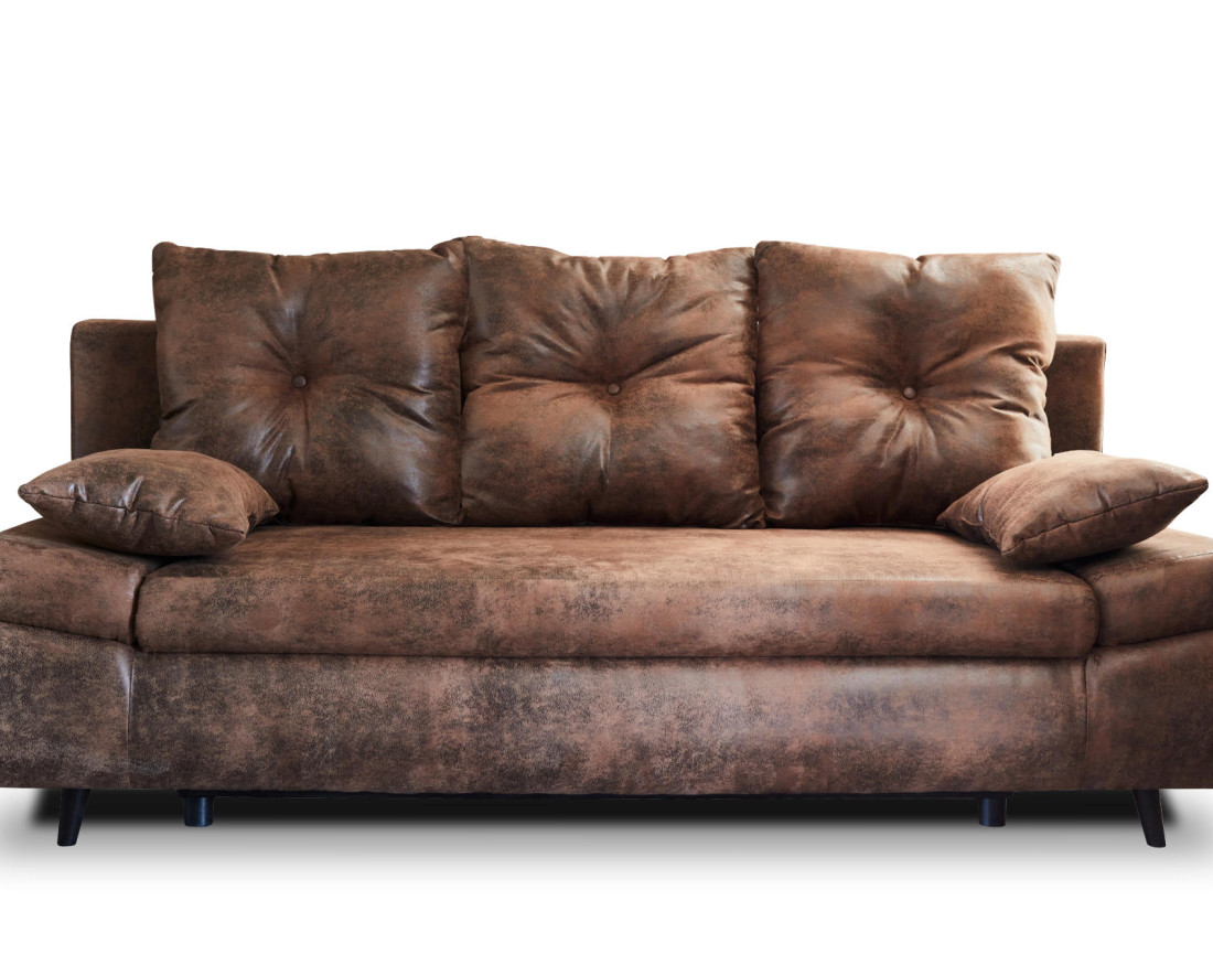 Canapé droit 3 places convertible avec coffre style industriel Larson