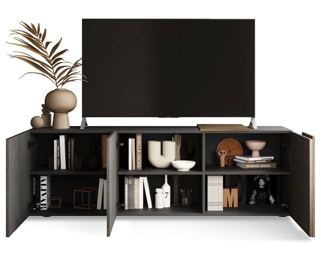 Meuble TV 3 portes 181 cm Leon