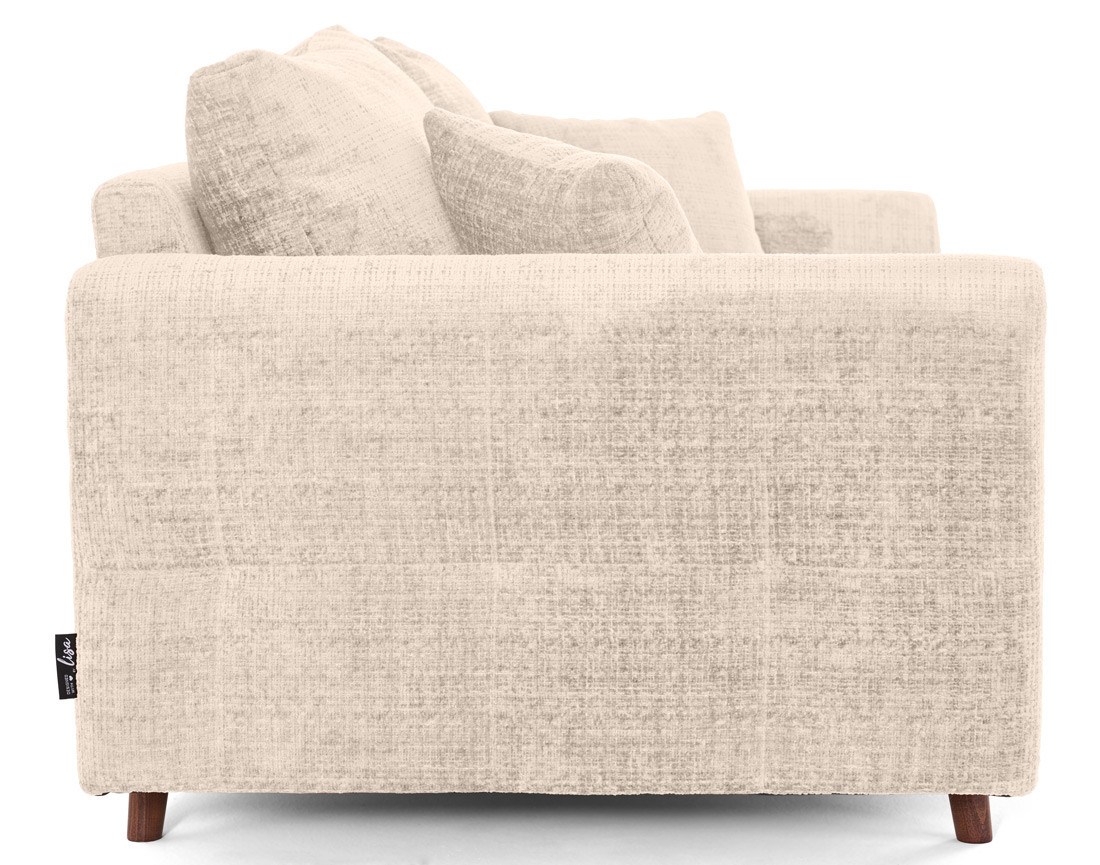 Canapé droit 3 places en velours texturé Rune