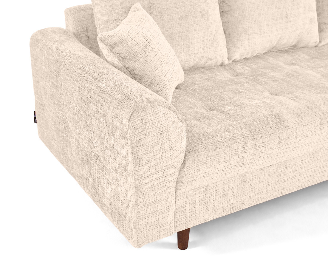 Canapé droit 3 places en velours texturé Rune