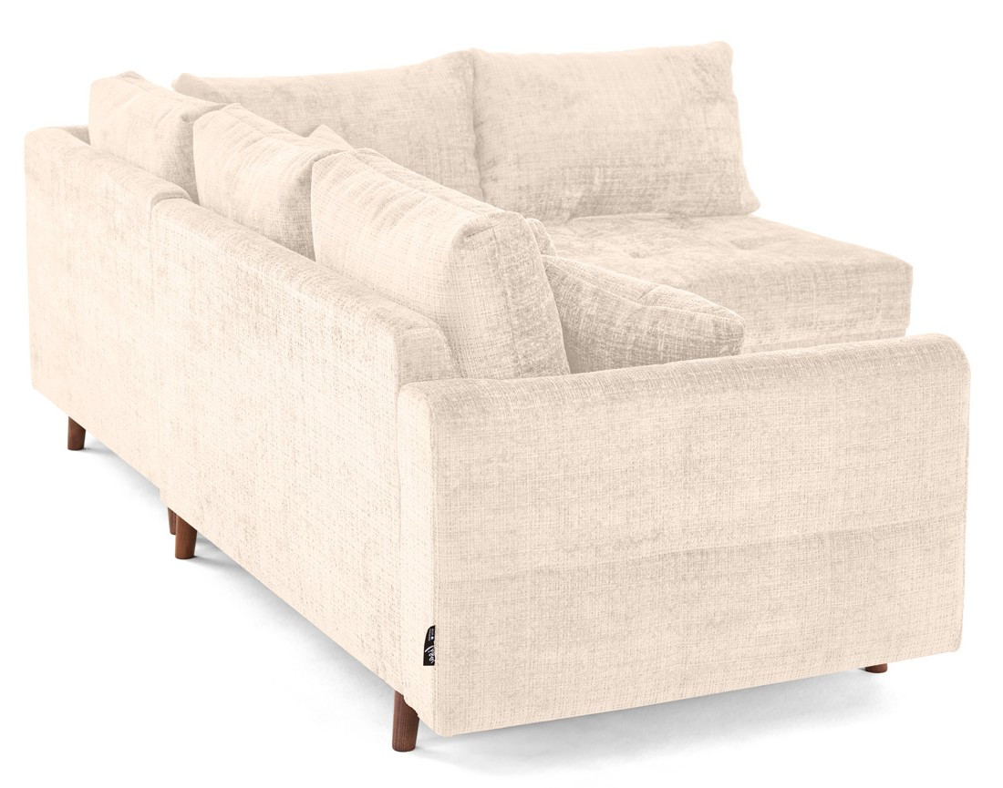 Canapé d'angle droit 4 places en velours texturé Rune