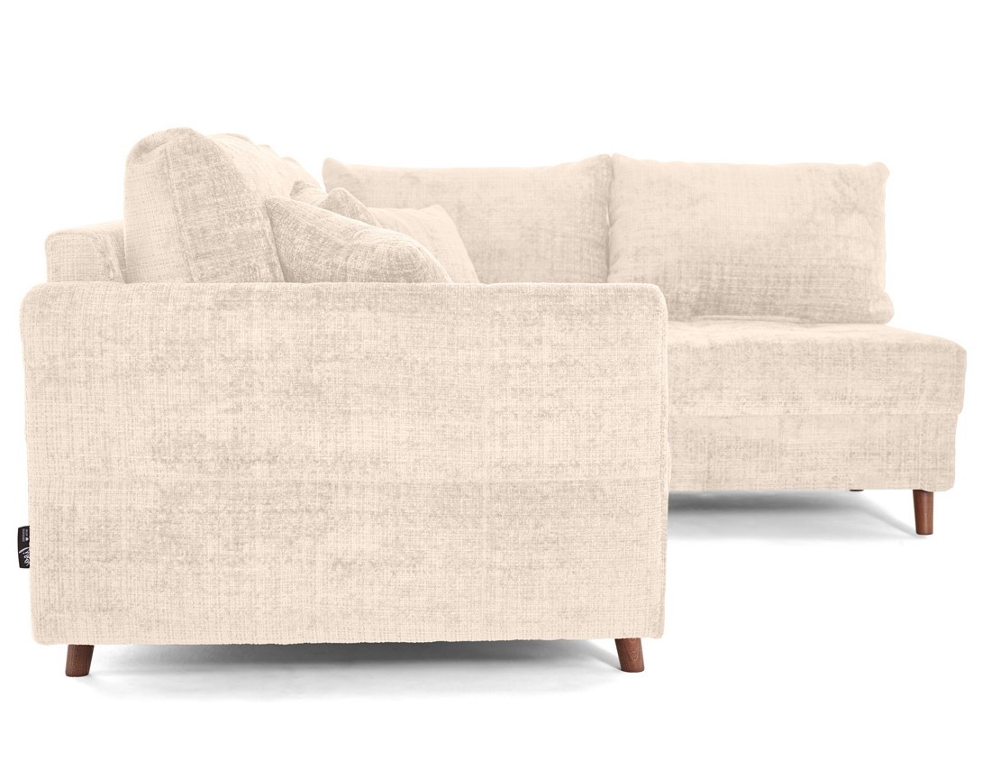 Canapé d'angle droit 4 places en velours texturé Rune