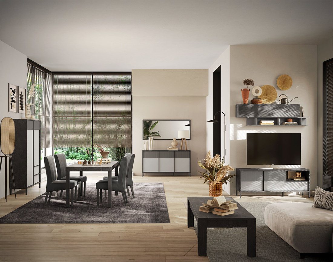 Meuble TV 2 portes et 1 tiroir 156 cm Jules