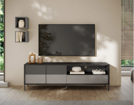 Meuble TV 2 portes et 1 tiroir 206 cm Jules