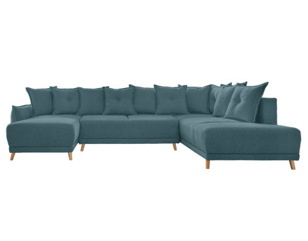 Lena - Canapé scandinave d'angle panoramique convertible droite