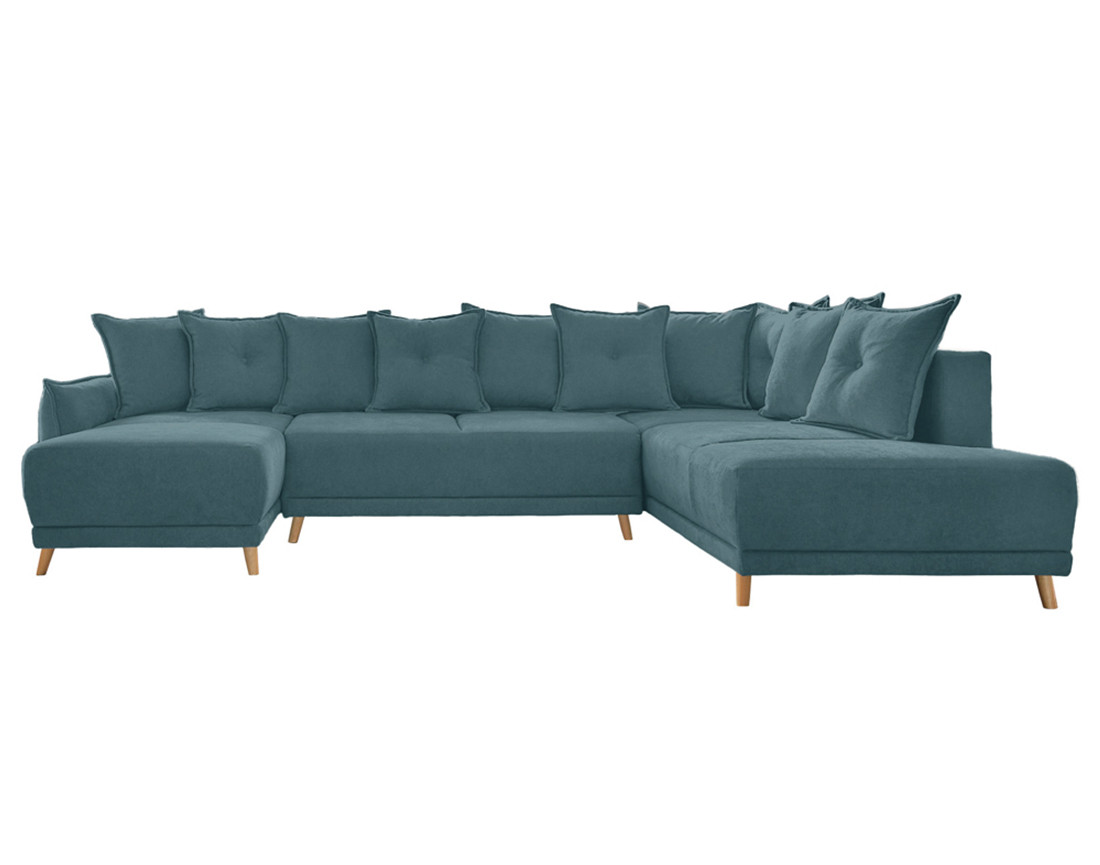 Lena - Canapé scandinave d'angle panoramique convertible droite
