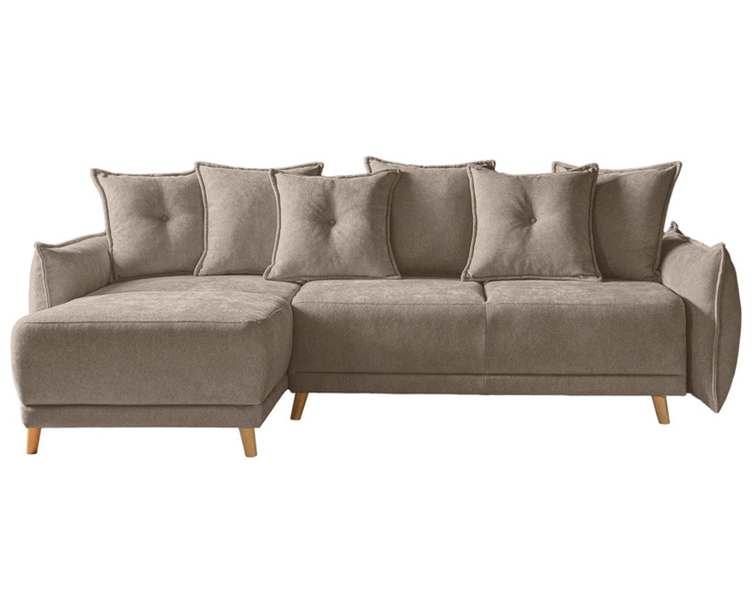 Lena - Canapé scandinave d'angle réversible convertible avec rangement