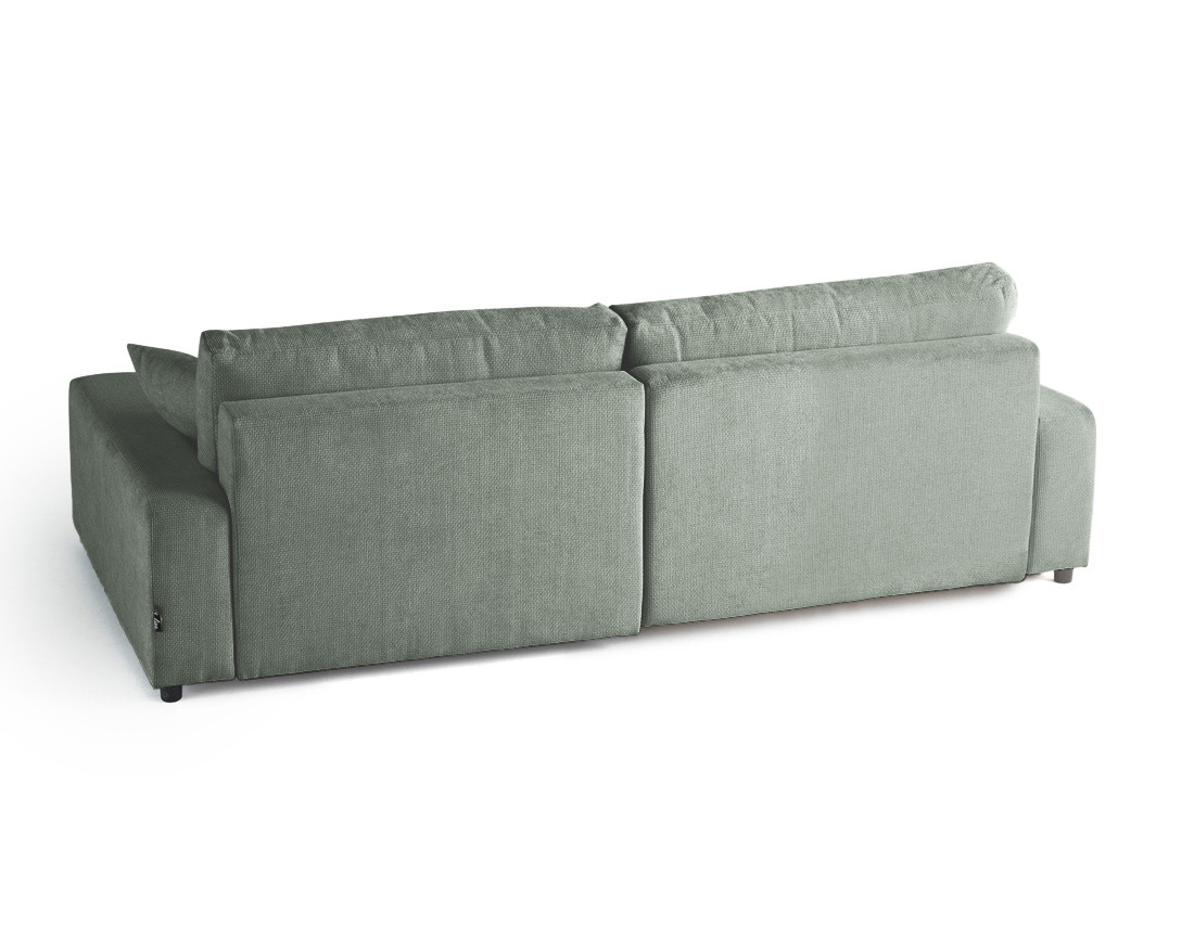 Canapé d'angle réversible 4 places convertible avec coffre en velours texturé Pivoine
