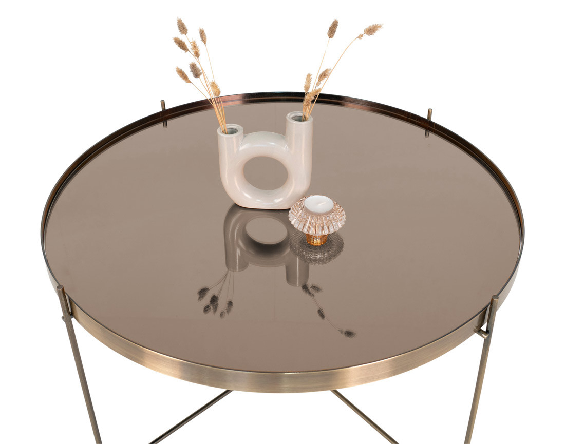 Table basse métal et verre 48 cm Glina