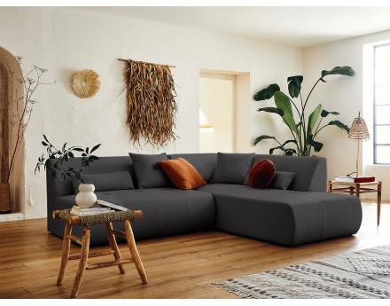 Canapé modulable d'angle droit 5 places - en tissu - Onyx