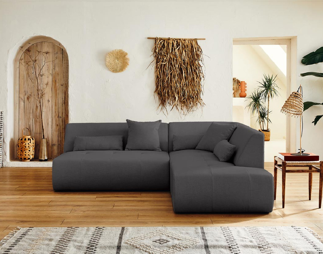 Canapé modulable d'angle droit 5 places - en tissu - Onyx