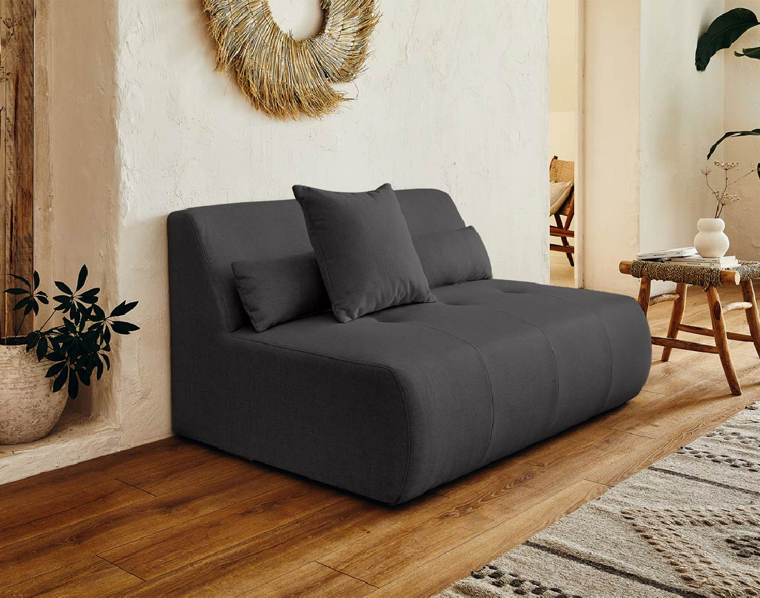 Canapé modulable d'angle droit 5 places - en tissu - Onyx