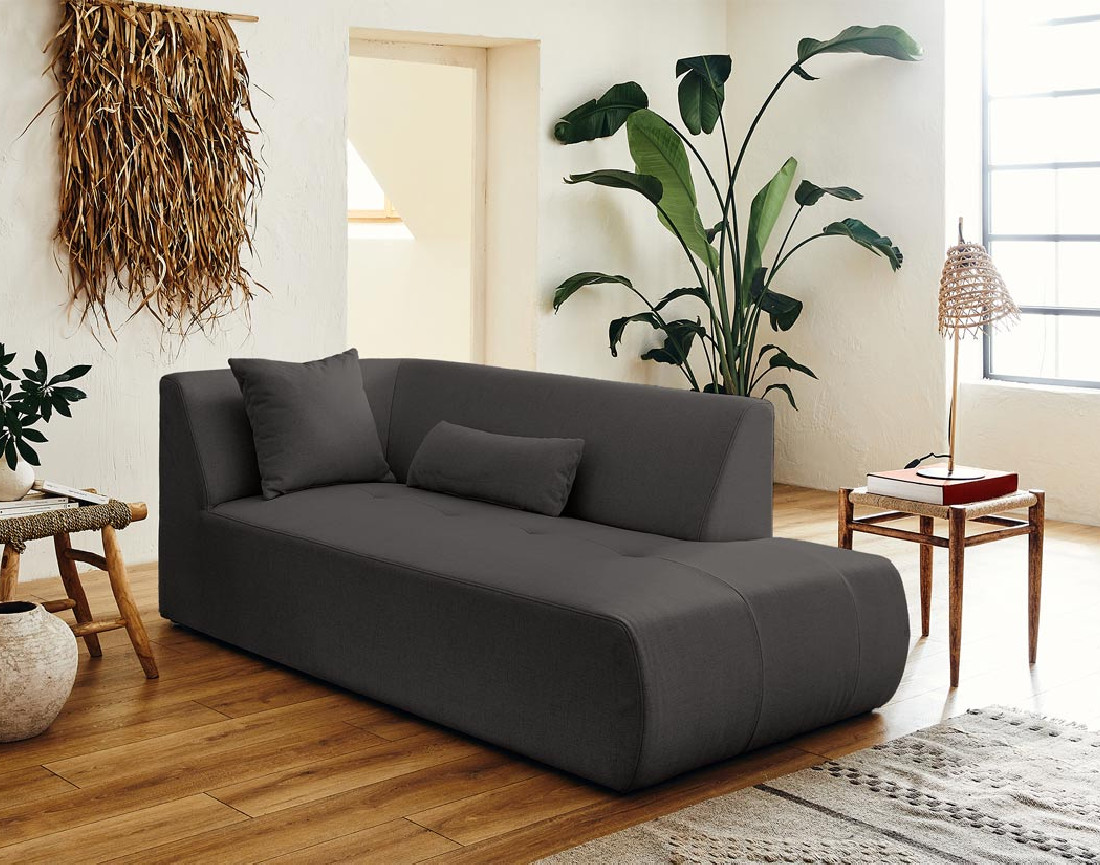 Canapé modulable d'angle droit 5 places - en tissu - Onyx