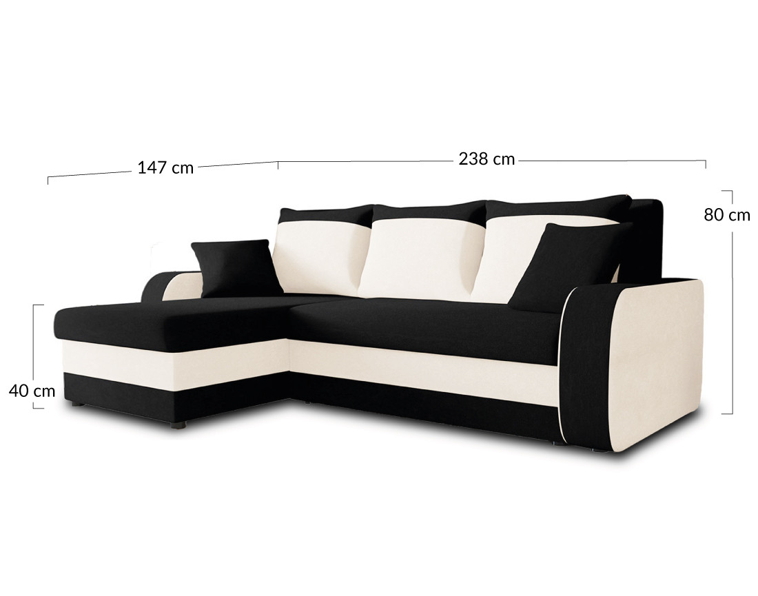 Canapé d'angle réversible convertible avec coffres 4 places en velours Valos