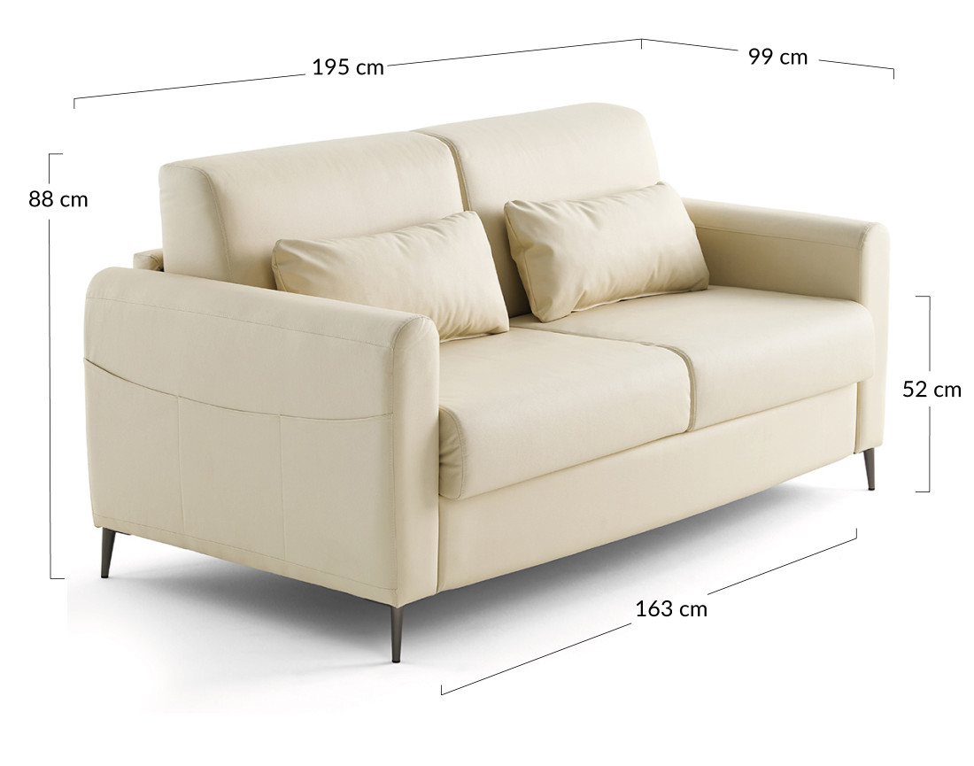 Canapé 3 places convertible express quotidien en simili Owen