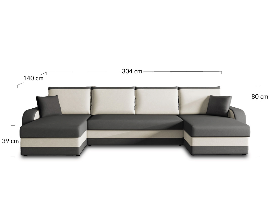 Canapé panoramique en U convertible avec coffres 7 places en velours Valos