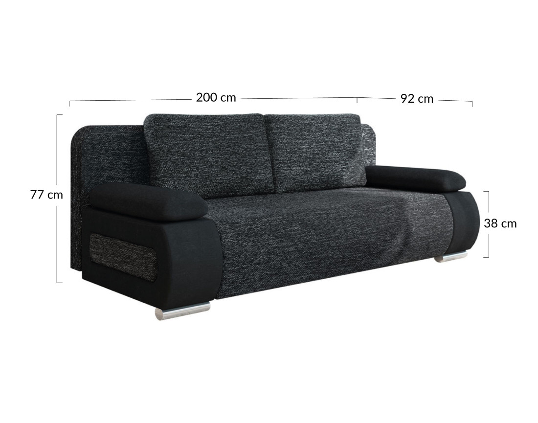 Elio – canapé droit convertible avec coffre style contemporain