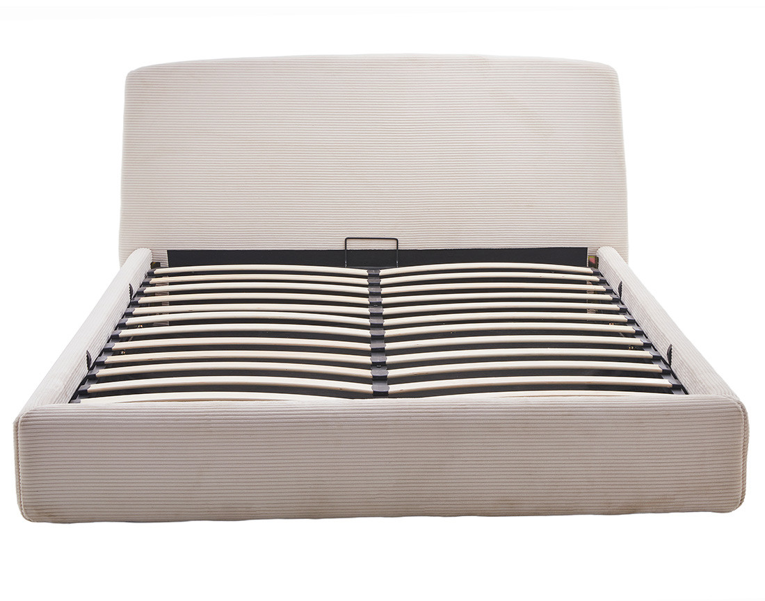 Lit coffre 160x200 cm en velours côtelé Juliette