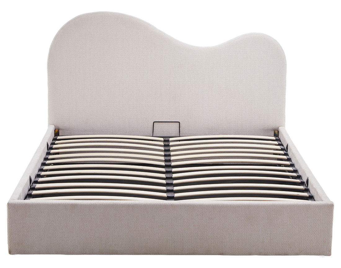 Lit coffre 160x200 cm en velours texturé Lucas