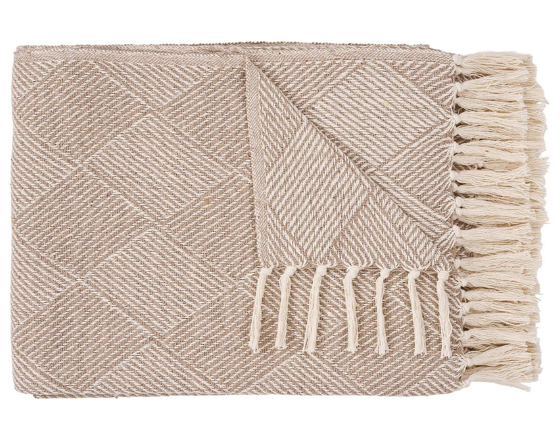 Plaid 130x180 cm motif géométrique en coton Lolita