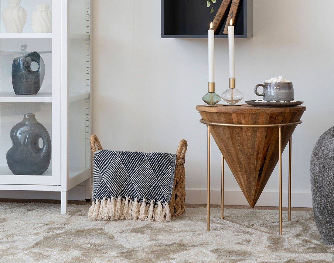 Plaid 130x180 cm motif géométrique en coton recyclé Mombosa