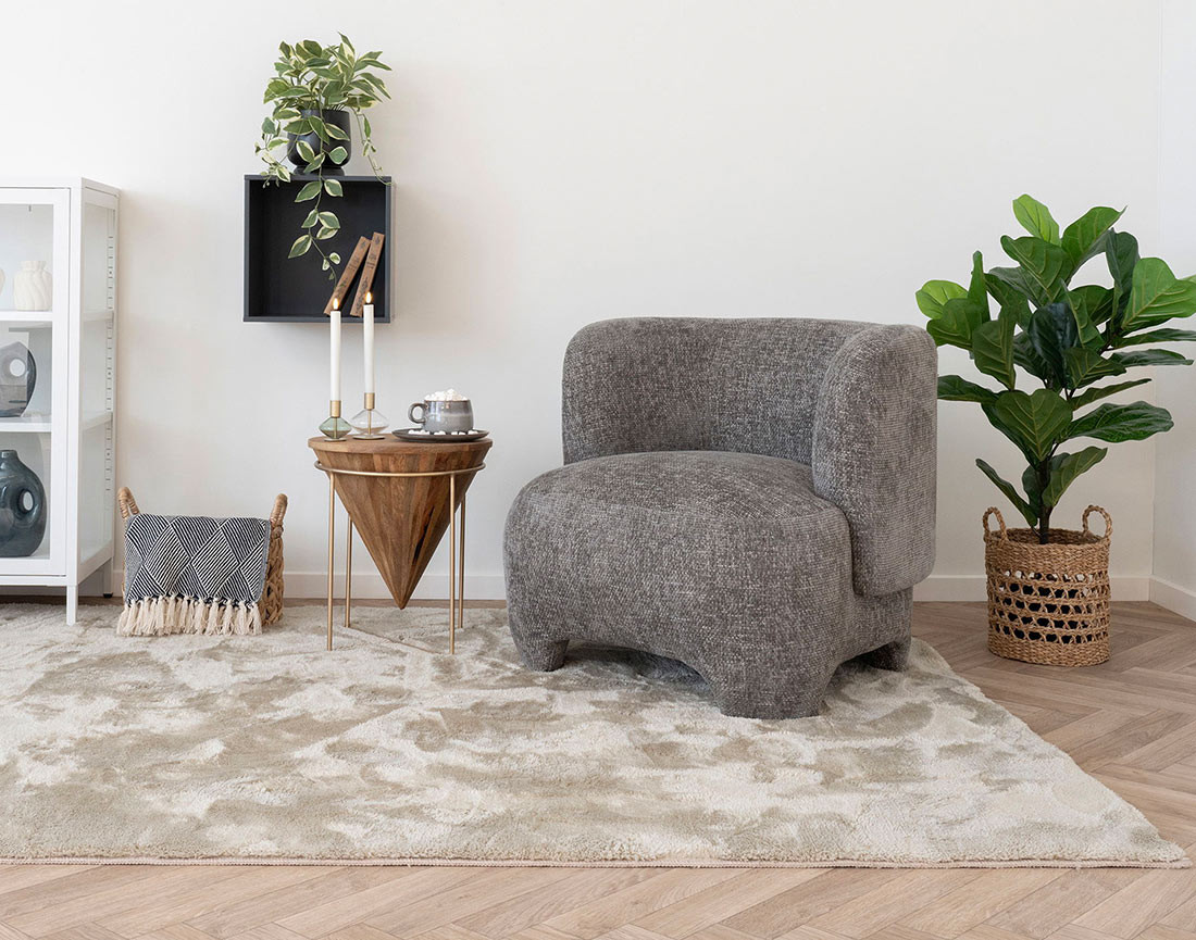 Plaid 130x180 cm motif géométrique en coton recyclé Mombosa