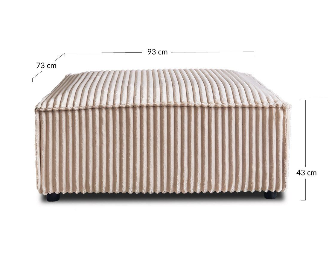 Pouf en velours côtelé grosses côtes Stella