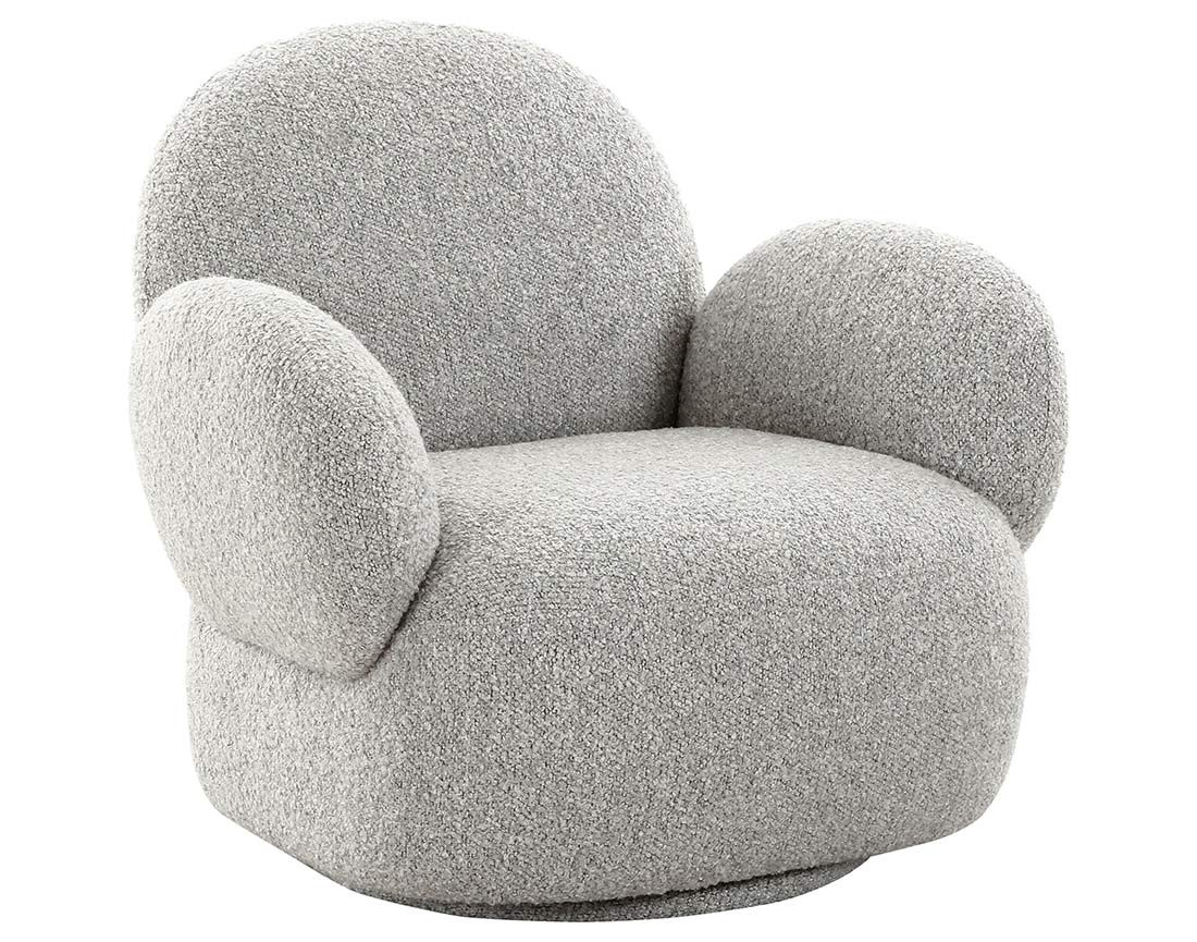 Fauteuil pivotant en tissu bouclette Javier