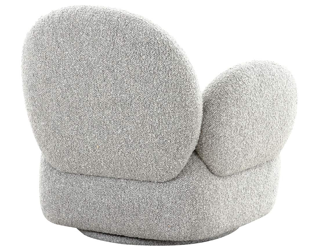 Fauteuil pivotant en tissu bouclette Javier