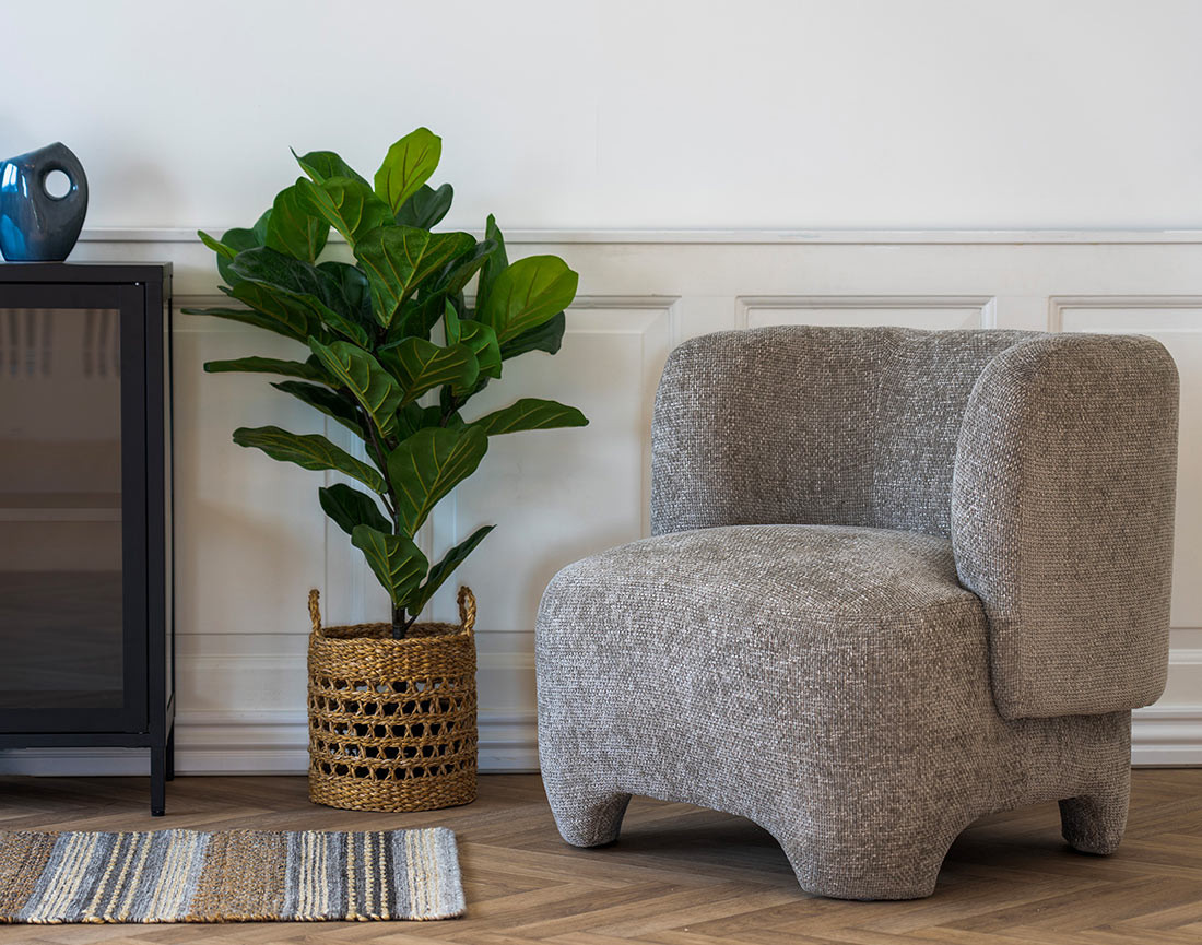 Fauteuil en tissu texturé Olbia