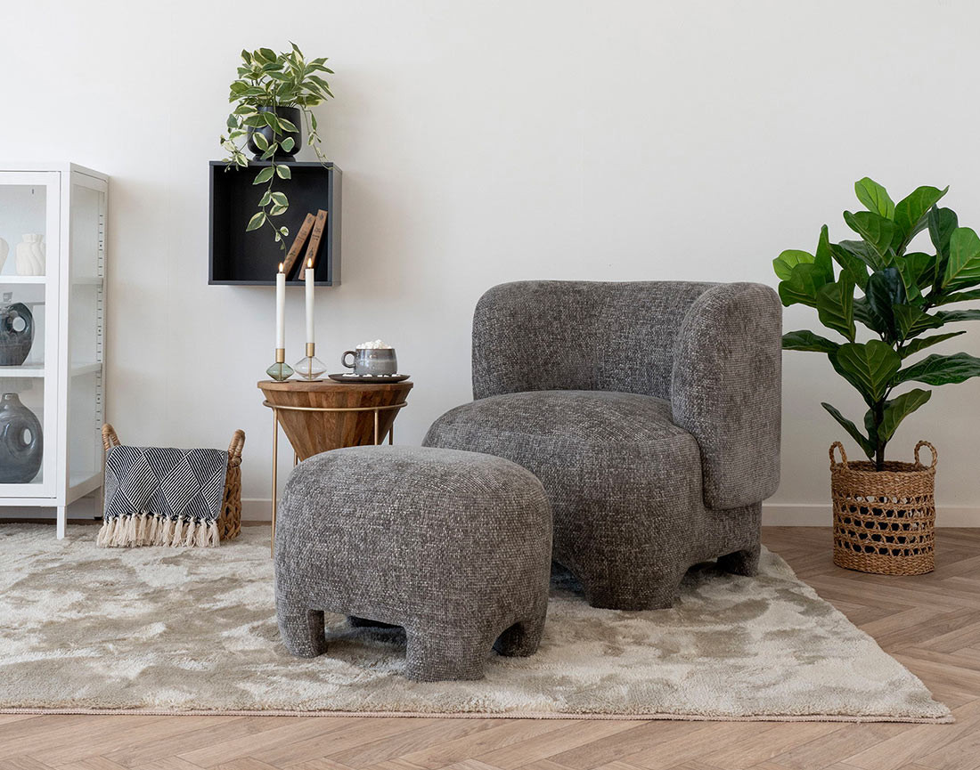 Fauteuil en tissu texturé Olbia