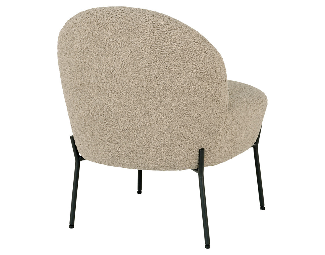 Fauteuil avec pieds en acier en tissu bouclette Renato
