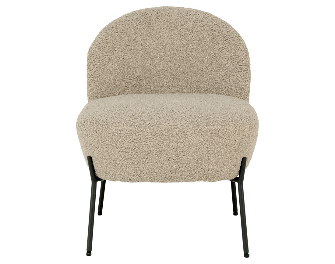 Fauteuil avec pieds en acier en tissu bouclette Renato