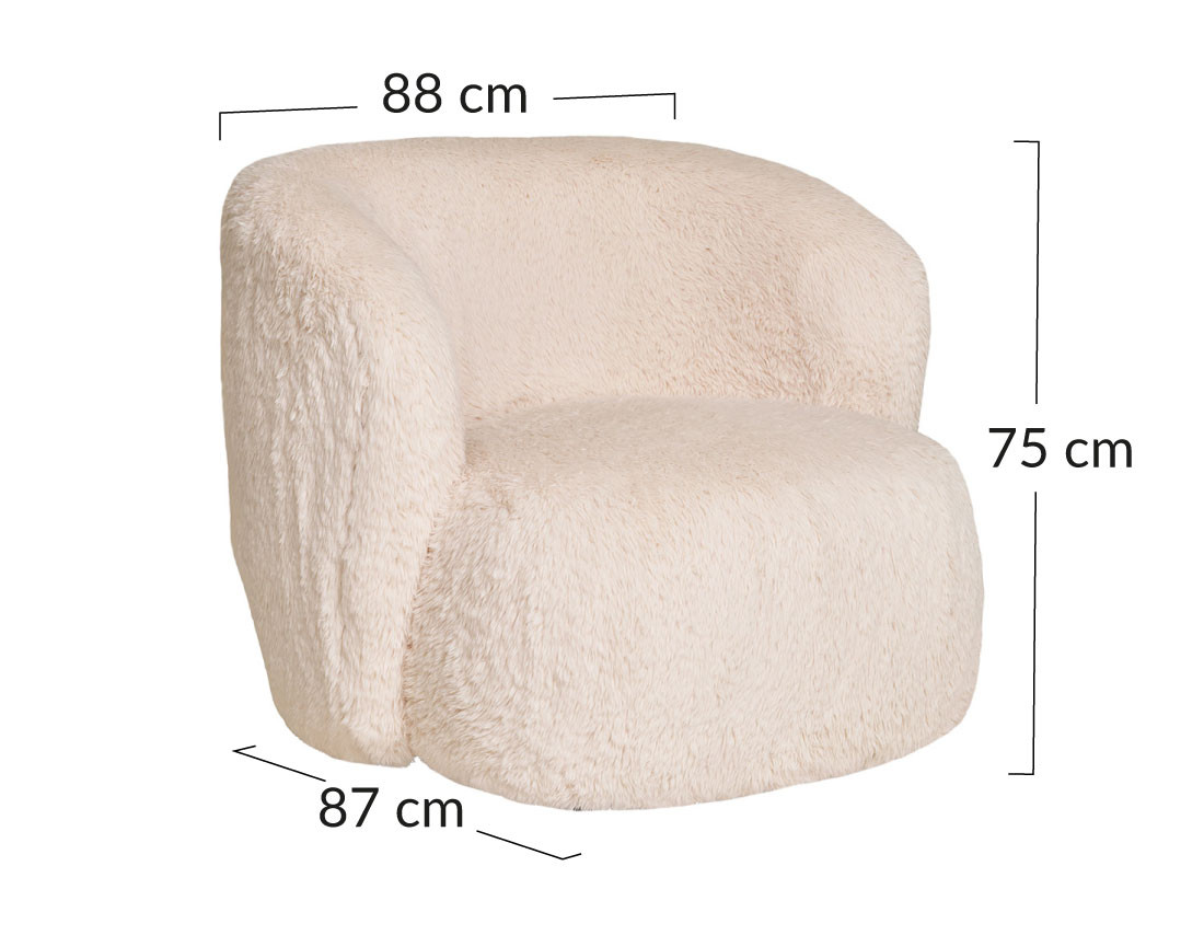 Fauteuil en fausse fourrure Maeto