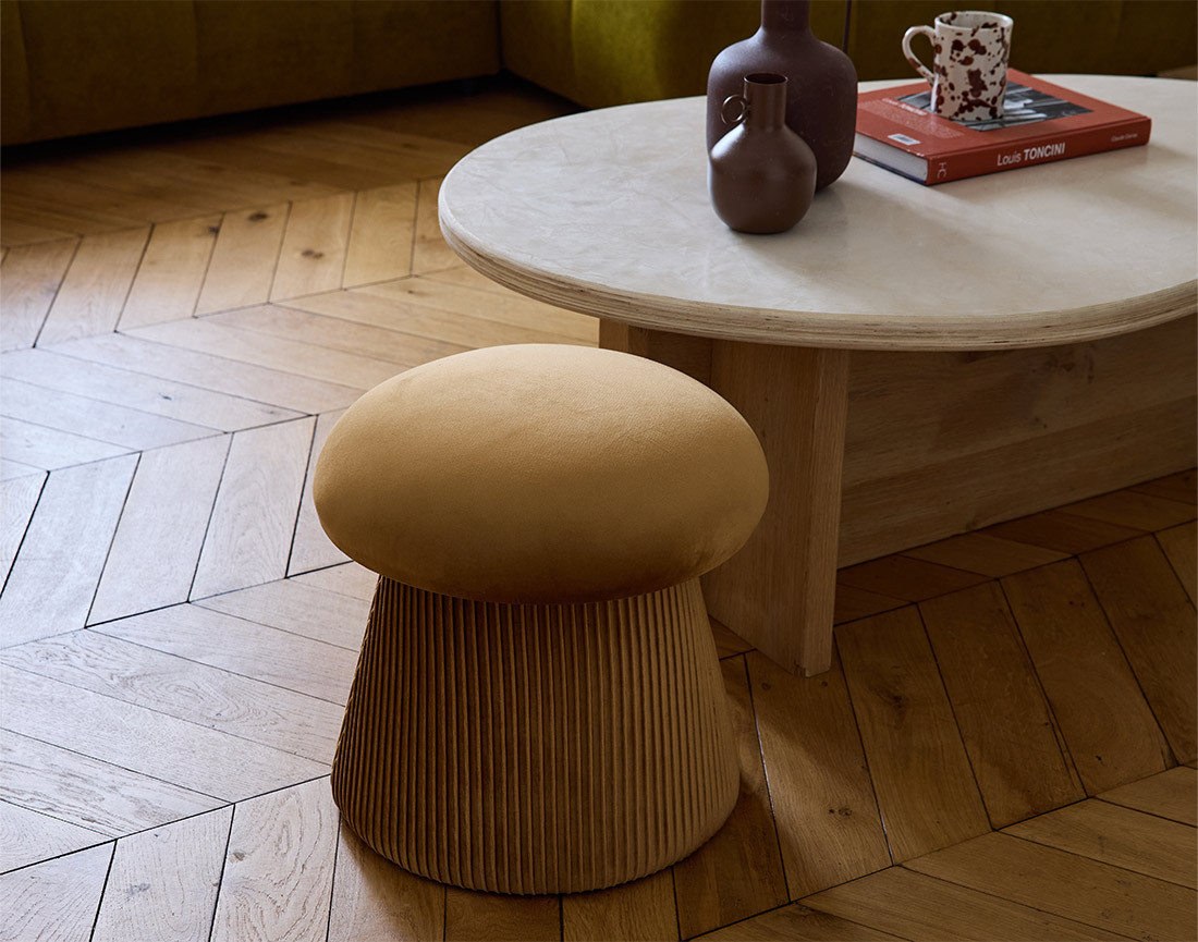 Pouf en velours Bobly