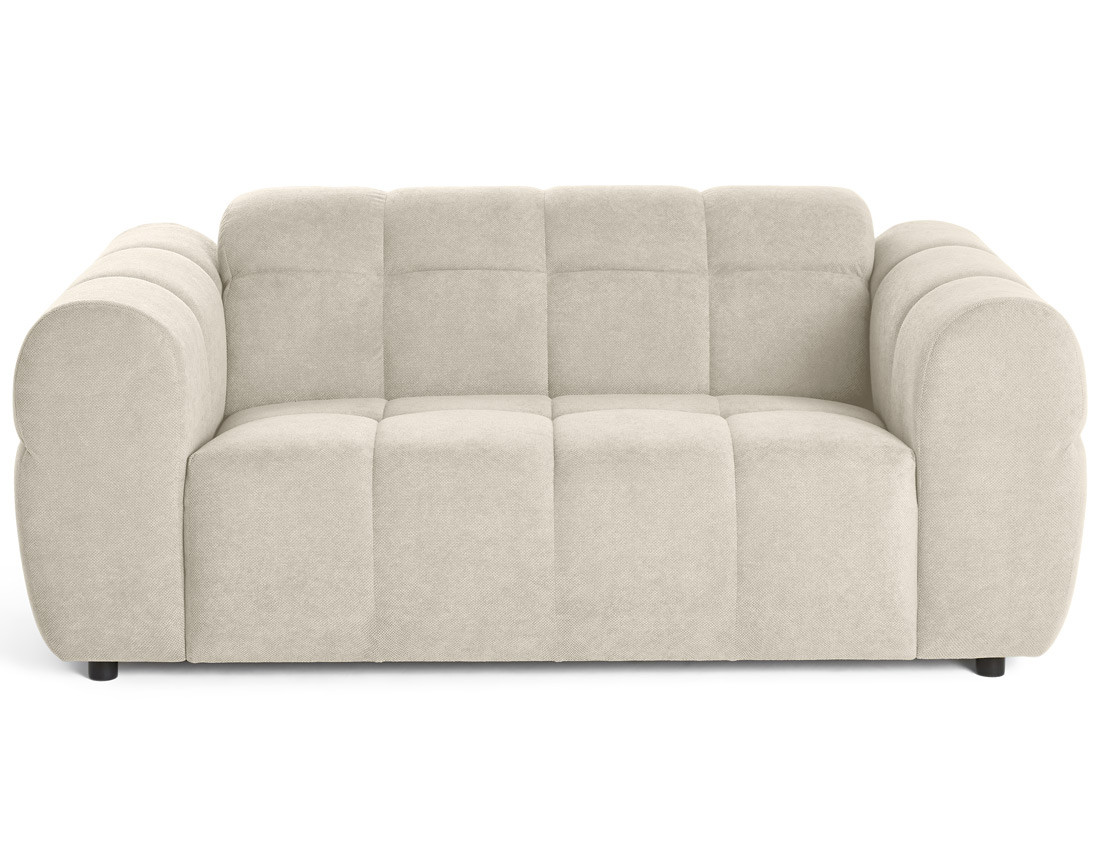 Canapé droit 2 places en tissu texturé Ray