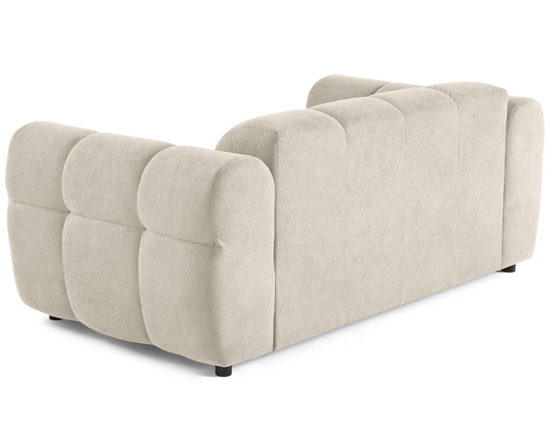 Canapé droit 2 places en tissu texturé Ray