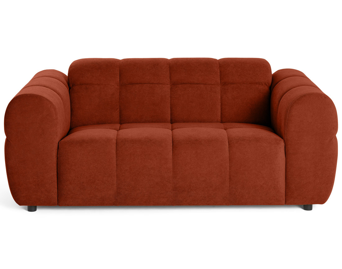 Canapé droit 2 places en tissu texturé Ray