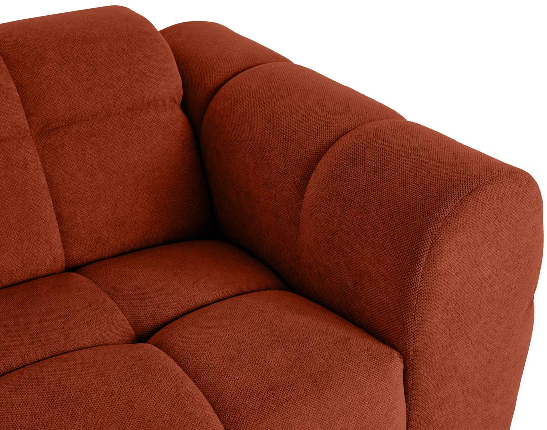 Canapé droit 2 places en tissu texturé Ray