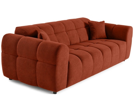 Canapé droit 3 places en tissu texturé Ray